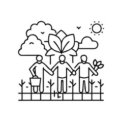 Obraz premium community garden icon, community garden vector illustration-simple illustration of community garden, perfect for community garden logos and icons