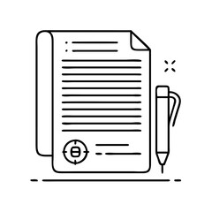 contract document icon, contract document vector illustration-simple illustration of contract document, perfect for contract document logos and icons