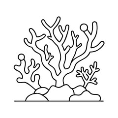 Obraz premium coral reef icon, coral reef vector illustration-simple illustration of coral reef, perfect for coral reef logos and icons