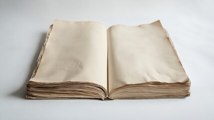 Fototapeta premium Old Book Open on White Background