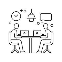 co working space icon, co working space vector illustration-simple illustration of co working space, perfect for co working space logos and icons