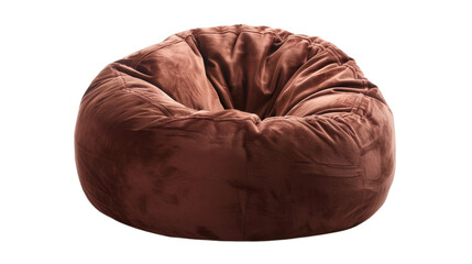 Brown bean bag seat isolated on white