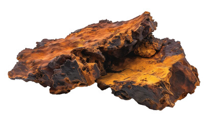 Chaga healthy vitality mushroom (Inonotus obliquus) isolated on white