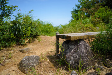 登山　休憩ベンチ