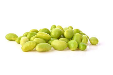 Green soy beans , Edamame isolated on white background.