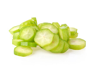 Averrhoa bilimbi fruits or Belimbing isolated on a white background.
