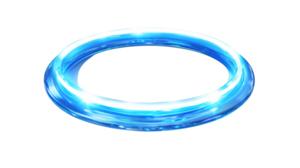 Futuristic blue HUD glow circle isolated on white background