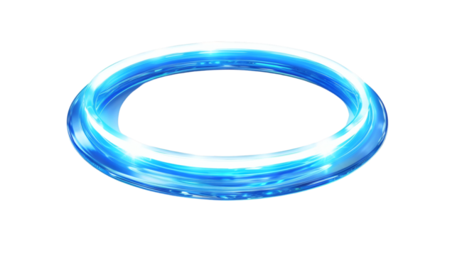 Futuristic blue HUD glow circle isolated on white background