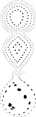 Dotted vector mesh figure shaped by drifting organic contours and fluid curved lines.
