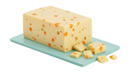 Isolated Piece of Cheese