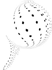 Flowing wavy mesh shape with continuous dotted curves and fluid organic motion.