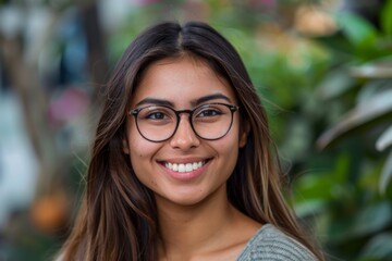 Obraz premium Portrait of a proud female dental hygienist student in college, smiling confidently