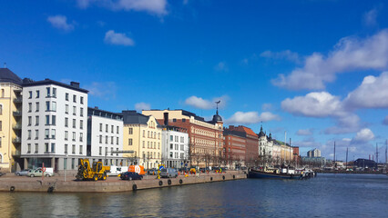 Helsinky, City with a large body of water in the background