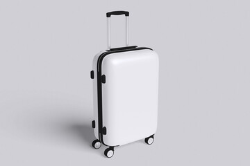 White suitcase color for mockup template
