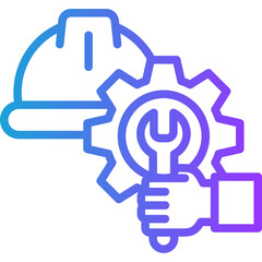 Engineer line gradient icon
