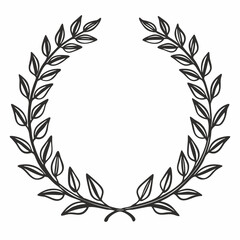 Elegant Hand Drawn Laurel Wreath  Illustration for Decorative Design