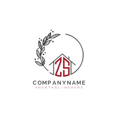 initial monogram logo for real estate With building and home shape creative design.
