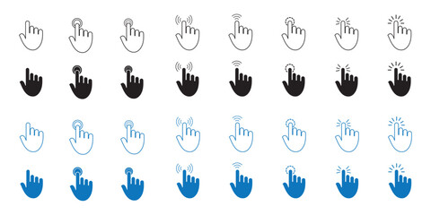 Computer mouse click cursor and hand pointer icon . 