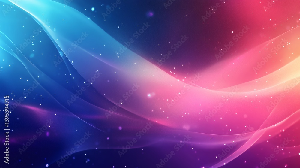 Wall mural a vibrant abstract design with flowing colors and shimmering particles.
