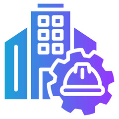Civil Engineering glyph gradient icon