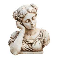 Obraz premium Artistic marble bust sculpture museum display cutout background serene environment close-up view classical concept