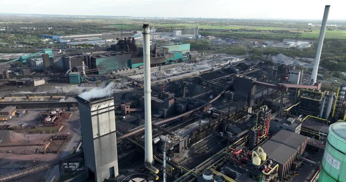Heavy industrial cokes factory In a coke plant or coke factory