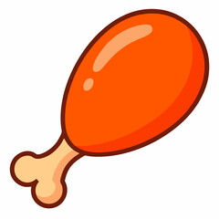 Chicken drumstick icon on white background