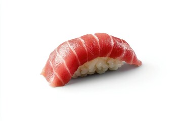 Fresh Tuna Nigiri Sushi Single Serving Isolated on White Background