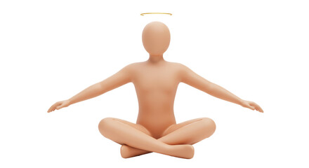 Isolated Meditating Figure with Halo