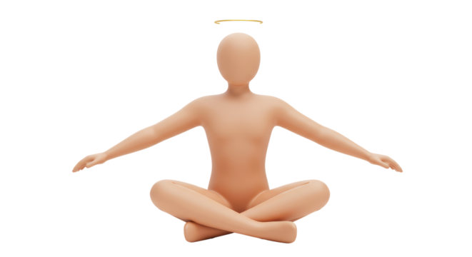 Isolated Meditating Figure with Halo