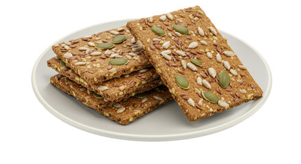 Isolated Seed Crackers on Plate
