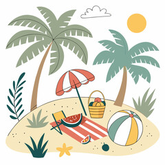 Summer Fruits Pattern – Pineapple, Watermelon, Orange