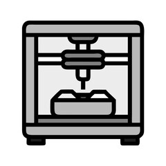 3D Printer with Layered Tray Icon Design
