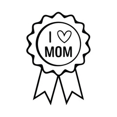 Mother's Day Badge Vector – Award Style Ribbon with Calligraphy Text