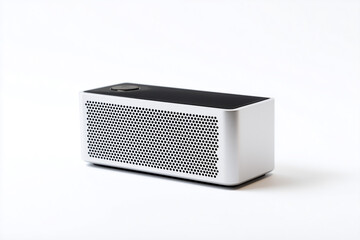 Obraz premium Portable Bluetooth speaker designed for high-quality sound and sleek aesthetics in modern spaces