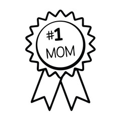 Elegant Mother’s Day Award Badge Design – Ribbon and Love Symbol