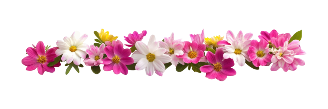 PNG Feminine flower arrangment border flowers blossoms petals.
