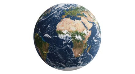 Isolated Planet Earth with Clouds