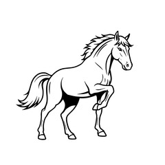 line art logo mascot illustration of a horse