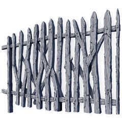 Arctic white fence panel 3d art illustration transparent background isolated png stock