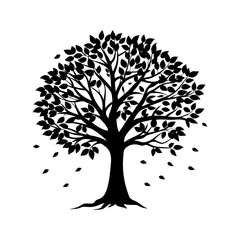 Fall Tree Silhouette vector illustration