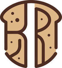 Toasted Delight: An artistic, isolated illustration of sliced bread showcases the essence of a simple, satisfying treat. A graphic interpretation of a classic snack.