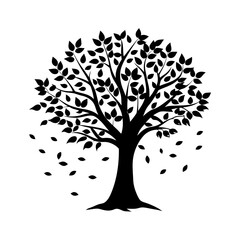 Obraz premium Fall Tree Silhouette vector illustration