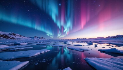 Witness the beauty of the Arctic Aurora in stunning shades of cobalt and indigo, brought to life by generative AI.