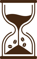 Coffee Hourglass: A stylized coffee hourglass, representing time and the perfect brew, with coffee beans at the bottom.