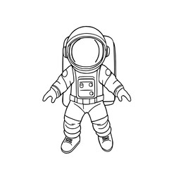 Obraz premium Astronaut Illustration: An astronaut in a spacesuit, the embodiment of exploration and the cosmos, captured in a simple and elegant illustration style.