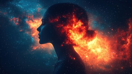 Fiery cosmic woman