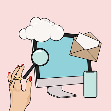 Creative Workspace with Floating Ideas