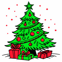 christmas tree with gifts