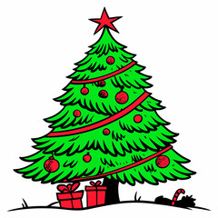 christmas tree with gifts